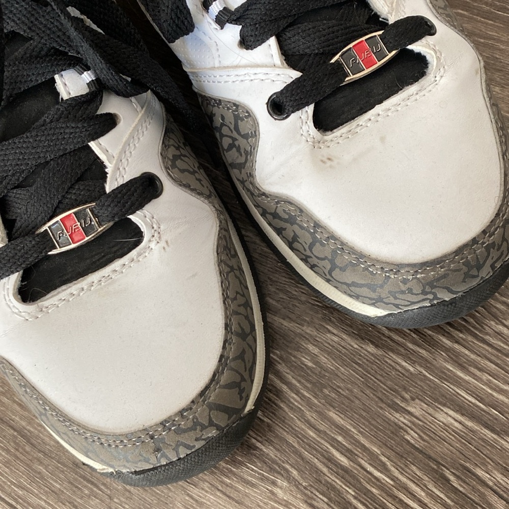 FUBU White, Black, and Gray Patterned ankle Sneakers - Picture 9 of 17